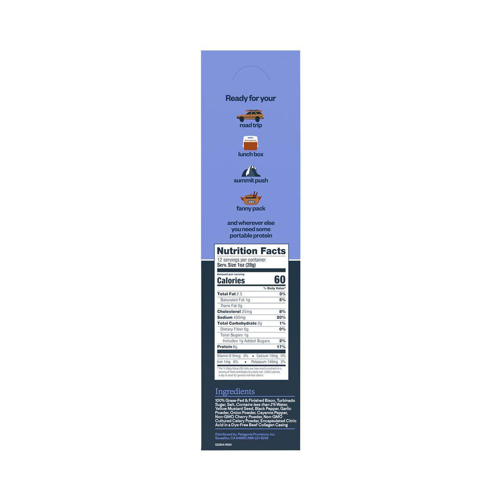 Patagonia Provisions Grass-Fed Original Bison Meat Sticks
